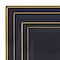 Smarty Had A Party Black w/Gold Square Edge Rim Plastic Dinnerware Value Set (120 Dinner Plates+120 Salad Plates), 240PK 509GVP-CASE - alternate 1
